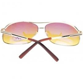 Rectangular HD(High Definition) Lens Sunglasses Narrow Spring Hinge Frame - Gold - CY11TRQ99X9 $18.98