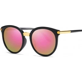 Aviator Retro Round Sunglasses Women Brand Design Black Female Sun Glasses Lady Silver - Pink - CG18Y6TMDRR $6.76