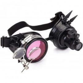 Goggle Kaleidoscope Glasses Double Ocular Loupe Cosplay Steampunk Goggles - Black - CW18SNXG6AT $11.19