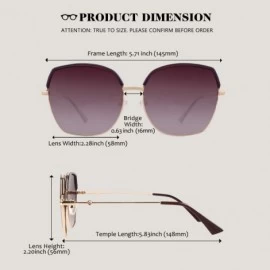 Oversized Vintage Oversized Polarized Sunglasses for Women irregular Square Frame Shades-FZ53 - Brown Frame/Brown Lens - CX18...