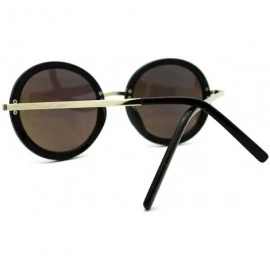 Oval Mirrored Circle Lens Psy Celebrity Gangnam Gentleman Sunglasses - Black Blue - C411GGL330N $11.37