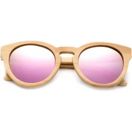 Wayfarer Genuine Handmade Bamboo Sunglasses Anti-Glare Polarized Wooden Spring Hinges with Bamboo box - Cateye Bamboo Pink - ...