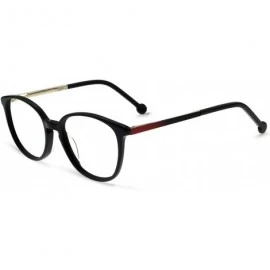 Round Women Casual Eyewear Frames Non-prescription Clear Lens Eyeglasses - C-black/Red - C518LWU4CT9 $35.58