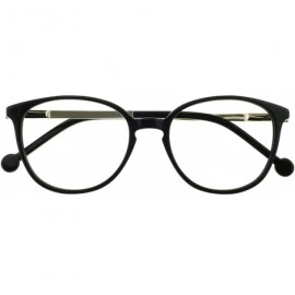 Round Women Casual Eyewear Frames Non-prescription Clear Lens Eyeglasses - C-black/Red - C518LWU4CT9 $14.71