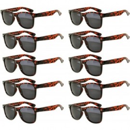 Wayfarer Vintage Retro Eyeglasses Sunglasses Smoke Lens 10 Pack Colored Colors Frame OWL - Leopard_10_pairs - CK12NYDF5YZ $17.74