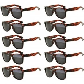Wayfarer Vintage Retro Eyeglasses Sunglasses Smoke Lens 10 Pack Colored Colors Frame OWL - Leopard_10_pairs - CK12NYDF5YZ $17.74