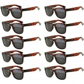 Wayfarer Vintage Retro Eyeglasses Sunglasses Smoke Lens 10 Pack Colored Colors Frame OWL - Leopard_10_pairs - CK12NYDF5YZ $39.25