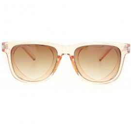 Rectangular Unisex Heart Shape Cutout Lens Horn Rim Hipster Plastic Sunglasses - Brown - C518O9M4CU9 $10.26