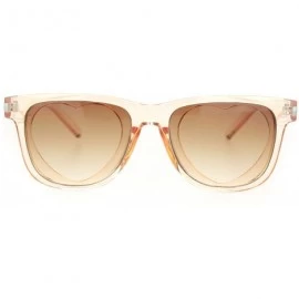 Rectangular Unisex Heart Shape Cutout Lens Horn Rim Hipster Plastic Sunglasses - Brown - C518O9M4CU9 $24.05