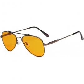 Aviator Anti Blue Light Glasses for Kids Computer Eyeglasses Pilot Style Memory Frame - Brown-m - CH18IRCLARI $60.65