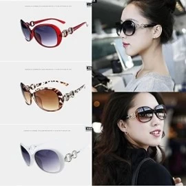 Round Female Fashion Plastic Hollow Frame Rimmed Sunglasses - Leopard - C918C0TTE0Q $10.11