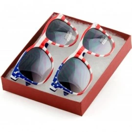 Wrap Men Women Sunglasses Pop Color Frame Mirror Lens Gift Box Set - Assorted - CX11L0Y19H5 $8.39