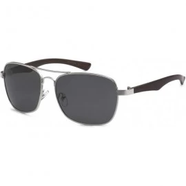 Aviator Polarized Aviator Manhattan Sunglasses - Silver/Brown - CF18HAXZ4IL $17.79