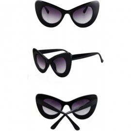 Cat Eye Sexy Retro Cat Eye Sunglasses Female Sun Glasses for Women Accessories Summer (full black) - CG18DYK5SK6 $11.98