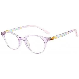 Round Anti Blue Light for Kids - Clear Lens Glasses Round Frame Eye Protection - Transparent-purple - CY198R2S7C6 $22.89
