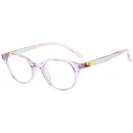 Round Anti Blue Light for Kids - Clear Lens Glasses Round Frame Eye Protection - Transparent-purple - CY198R2S7C6 $15.68