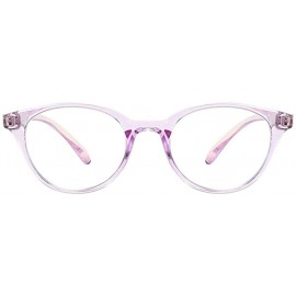 Round Anti Blue Light for Kids - Clear Lens Glasses Round Frame Eye Protection - Transparent-purple - CY198R2S7C6 $15.68