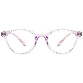 Round Anti Blue Light for Kids - Clear Lens Glasses Round Frame Eye Protection - Transparent-purple - CY198R2S7C6 $15.68