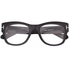 Square Oversized Square Thick Horn Rimmed Clear Lens Eye Glasses Frame Non-prescription - Black - CE185N96S46 $25.17