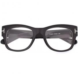 Square Oversized Square Thick Horn Rimmed Clear Lens Eye Glasses Frame Non-prescription - Black - CE185N96S46 $13.42