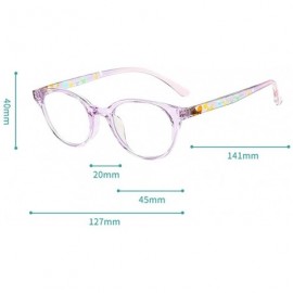 Round Anti Blue Light for Kids - Clear Lens Glasses Round Frame Eye Protection - Transparent-purple - CY198R2S7C6 $15.68