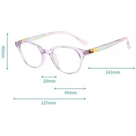 Round Anti Blue Light for Kids - Clear Lens Glasses Round Frame Eye Protection - Transparent-purple - CY198R2S7C6 $15.68