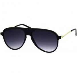 Aviator Unisex Retro Fashion Sunglasses Racer Aviators Metal Plastic Frame UV 400 - Black (Smoke) - CD18OOXOXMI $11.54