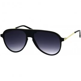 Aviator Unisex Retro Fashion Sunglasses Racer Aviators Metal Plastic Frame UV 400 - Black (Smoke) - CD18OOXOXMI $20.06
