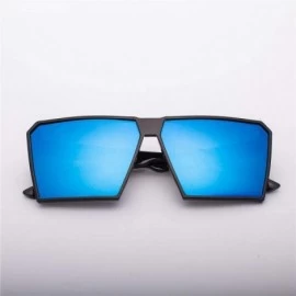 Aviator Square Oversized Sunglasses New Reflective Sunglasses Men Women Designer C6 - C2 - C518YR3ON8W $10.14