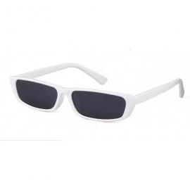 Square Vintage Rectangle Small Frame Sunglasses Fashion Designer Square Shades for Women - White - CH18G0TRMRR $19.49