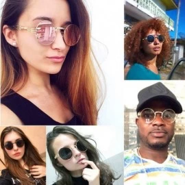 Round Round Sunglasses for Women Men- Polarized Lens-100% UV Protection - Gold Frame/Pink Lens - C3199O9L3X4 $11.84