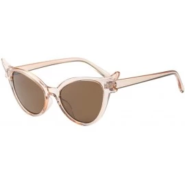 Wayfarer Ladies Sunglasses Women Cat Eye Designer for Holiday Driving Travel UV400 - Tea - CU18G7AHS0L $8.50