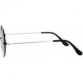 Rimless Round Circle Frame Sunglasses Womens Full Lens Rear Rim Fashion - Silver (Smoke) - C01877IRQX8 $24.41