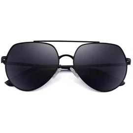 Aviator Unisex Aviator Sunglasses Polarized Sun Glasses For Men or Women - Black - CZ18WY6Q4N0 $33.56