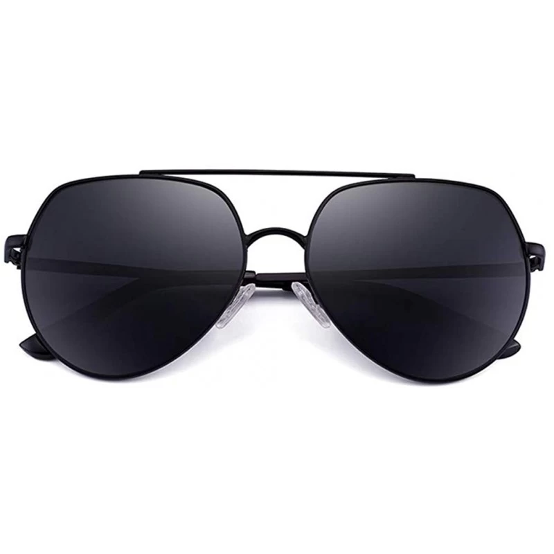 Aviator Unisex Aviator Sunglasses Polarized Sun Glasses For Men or Women - Black - CZ18WY6Q4N0 $19.69