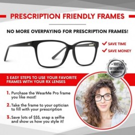 Wayfarer Vintage Inspired Classic Half Frame Horn Rimmed Clear Lens Glasses - Shiny Chestnut Brown - CB12FWSPRS1 $12.26