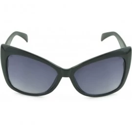 Oversized Women's Fashion Kitten Retro Cat Eye Sunglasses - Black Gold - CV129KB5F1F $16.19
