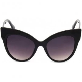 Cat Eye Oversize Vintage Mod Womens Fashion Cat Eye Sunglasses With Microfiber Pouch - Black - CK18S7KS4H3 $8.81