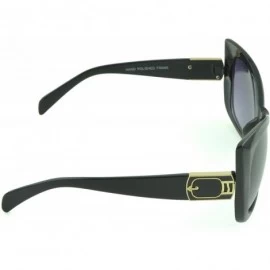Oversized Women's Fashion Kitten Retro Cat Eye Sunglasses - Black Gold - CV129KB5F1F $9.46