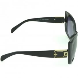 Oversized Women's Fashion Kitten Retro Cat Eye Sunglasses - Black Gold - CV129KB5F1F $16.19
