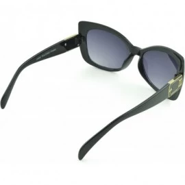 Oversized Women's Fashion Kitten Retro Cat Eye Sunglasses - Black Gold - CV129KB5F1F $9.46