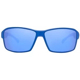 Sport Apex Polarized Sunglasses - Matte Dark Blue With White - CL182WN2U8O $47.89