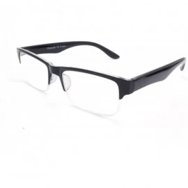 Square TR90 Lightweight half-rim Basic Square Reading Glasses 51mm-19mm-140mm - Shiny Black - C917YKG3WYA $26.05