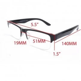 Square TR90 Lightweight half-rim Basic Square Reading Glasses 51mm-19mm-140mm - Shiny Black - C917YKG3WYA $15.34