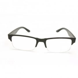 Square TR90 Lightweight half-rim Basic Square Reading Glasses 51mm-19mm-140mm - Shiny Black - C917YKG3WYA $15.34