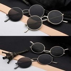 Oversized Men's Sunglasses Fashion Round Eyeglasses Metal Frame Women Driving Sun Glasses UV400 Protection Eyewear - CW18X9IW...
