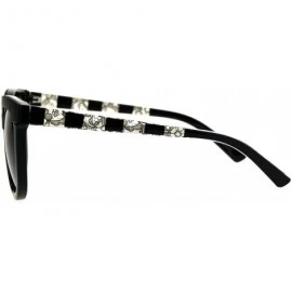 Square Womens Designer Fashion Sunglasses Stylish Chic Trendy Shades UV 400 - Black Lace - CG1876D442K $10.23