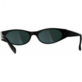 Oval Womens Mod Narrow Rectangle Color Mirror Oval Lens Plastic Sunglasses - Black Pink - CR180K7XLZQ $11.48
