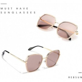 Oversized Oversized Sunglasses for Women Polarized Black Big Sun Glasses Fashion Designer Square Shades UV Protection - CR18R...