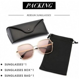 Oversized Oversized Sunglasses for Women Polarized Black Big Sun Glasses Fashion Designer Square Shades UV Protection - CR18R...